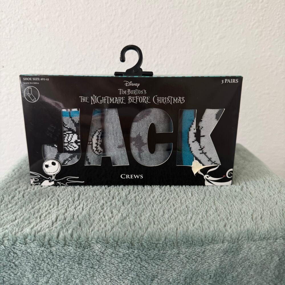 NIB Nightmare Before Christmas Set of 3 Jack Skellington Socks